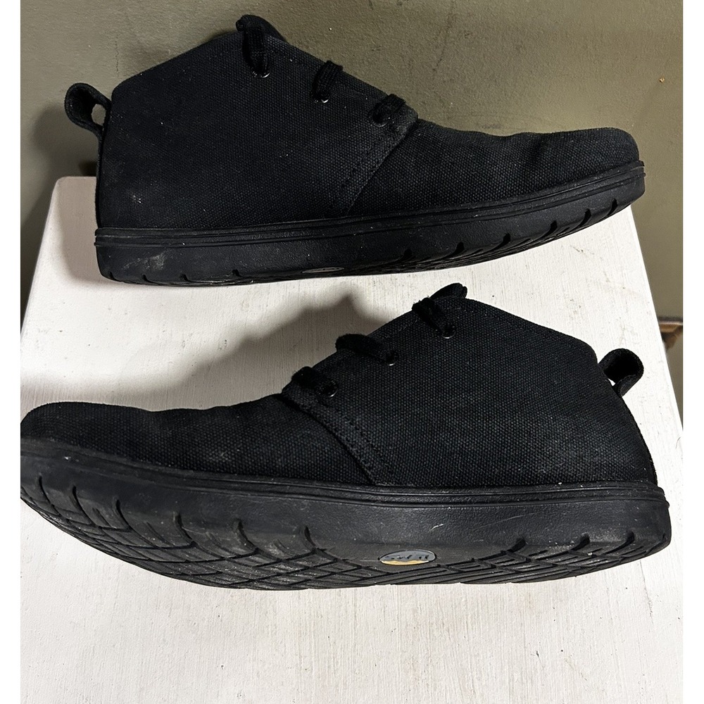 LEMS Chukka Canvas Boots Mens Size 9 Womens 10.5 Blackout Vegan Shoes Barefoot - Picture 5 of 11